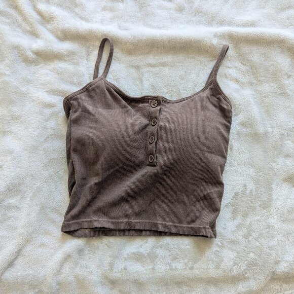 Brown padded ribbed tank - Picture 1 of 2